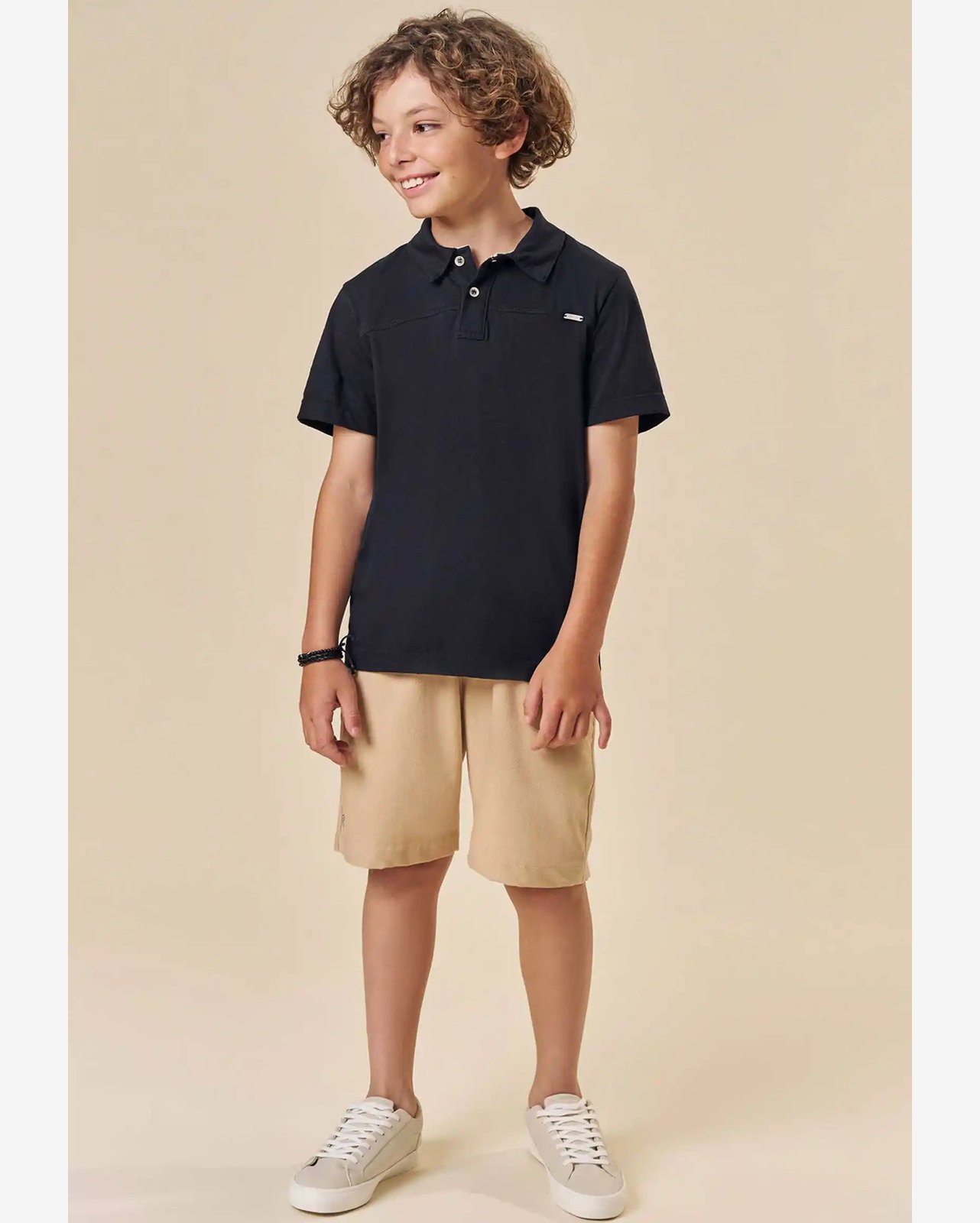 Conjunto Menino Preto Bermuda Johnny Fox