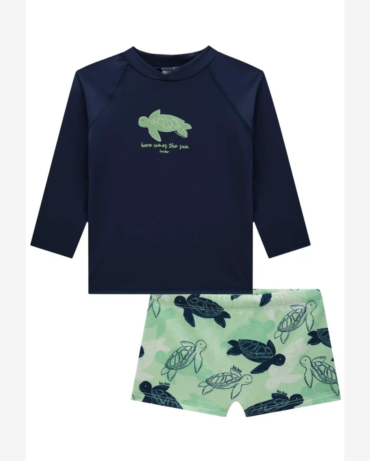 Kit Praia Menino Estampado UV Lucboo