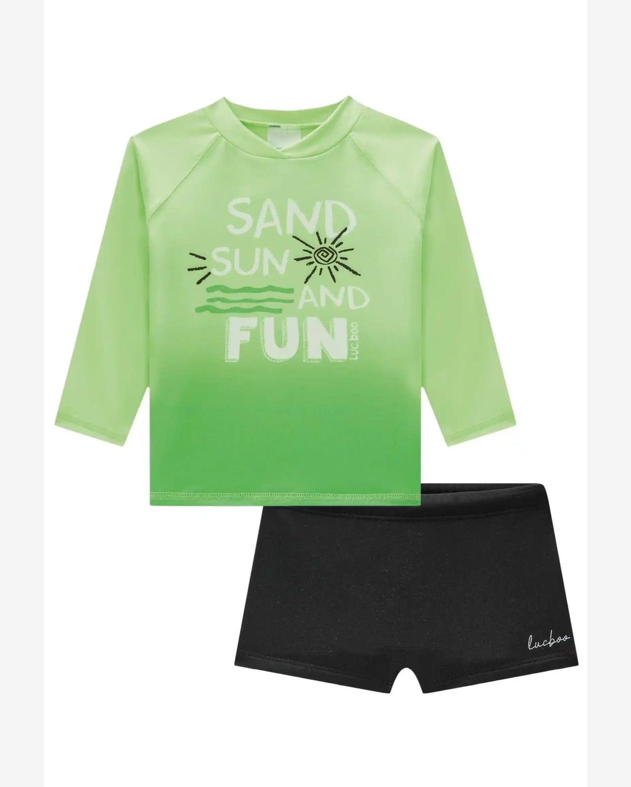 Kit Praia Menino Estampado UV Lucboo