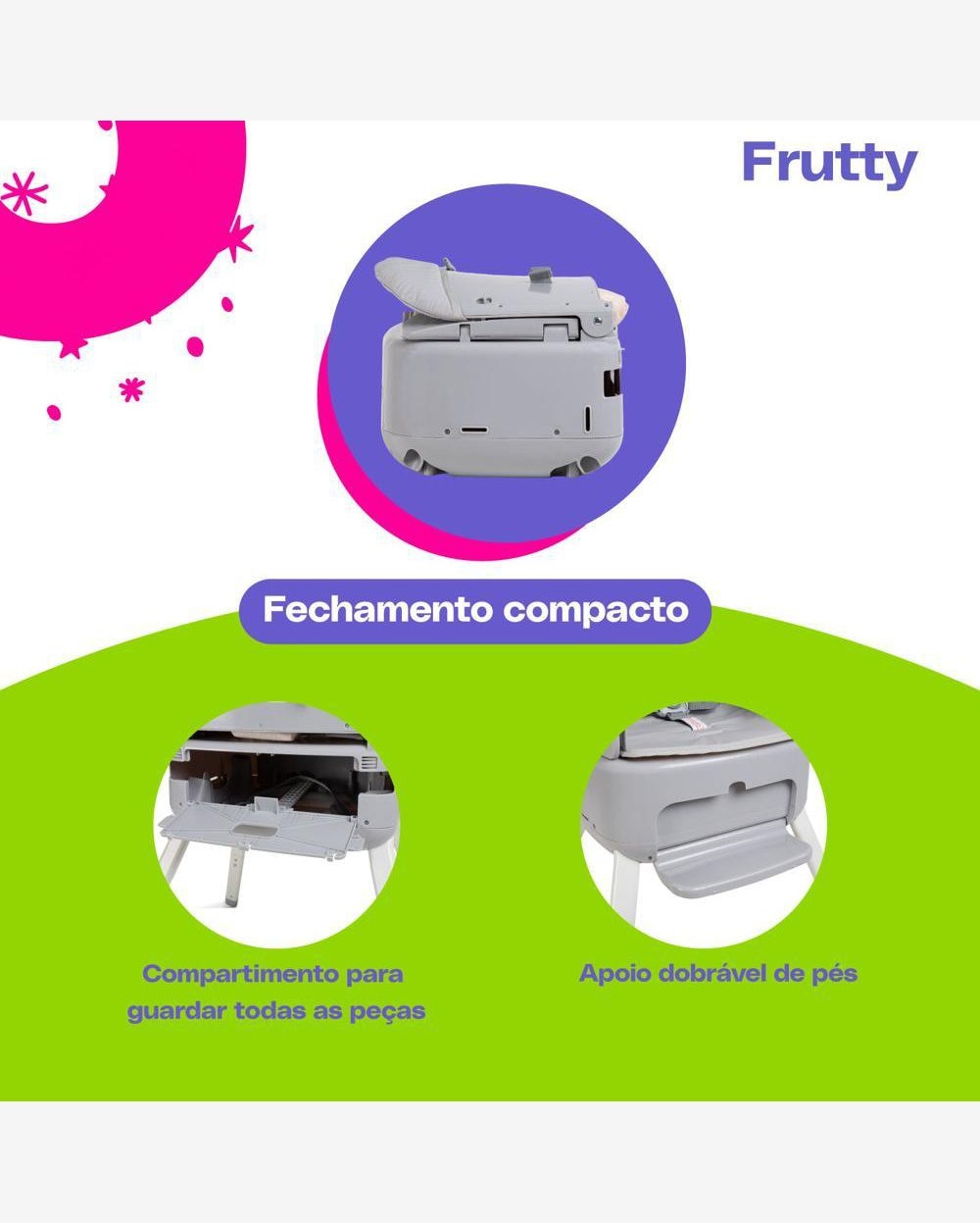 Cadeira de Alimentação Frutty Cinza - Cosco