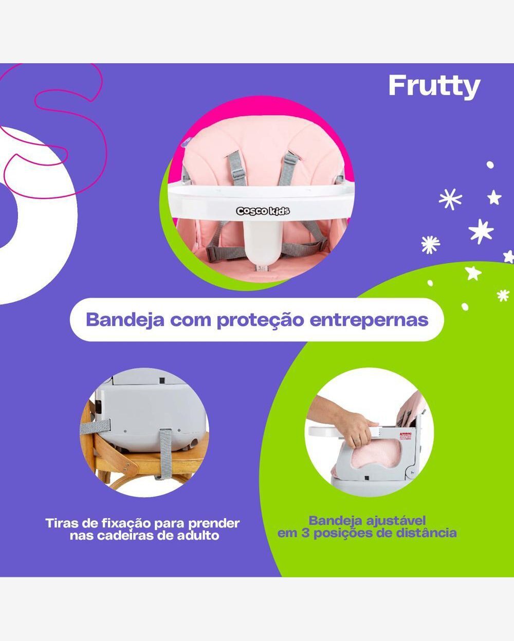 Cadeira de Alimentação Frutty Rosa - Cosco