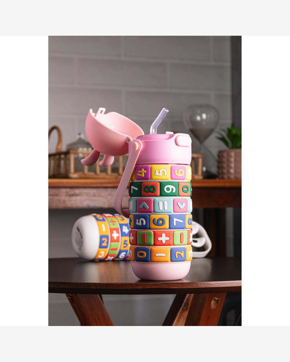 Garrafa Infantil Wolff de Plástico Educativa Rosa 500ml