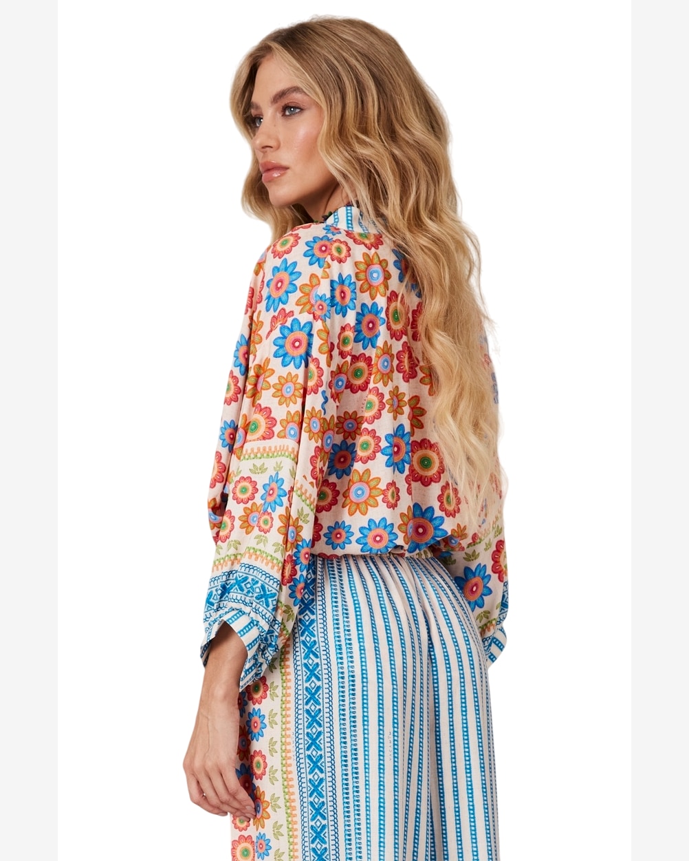 Bata Ampla Azul Coleção Pira Omomba''e Yacamim Q2