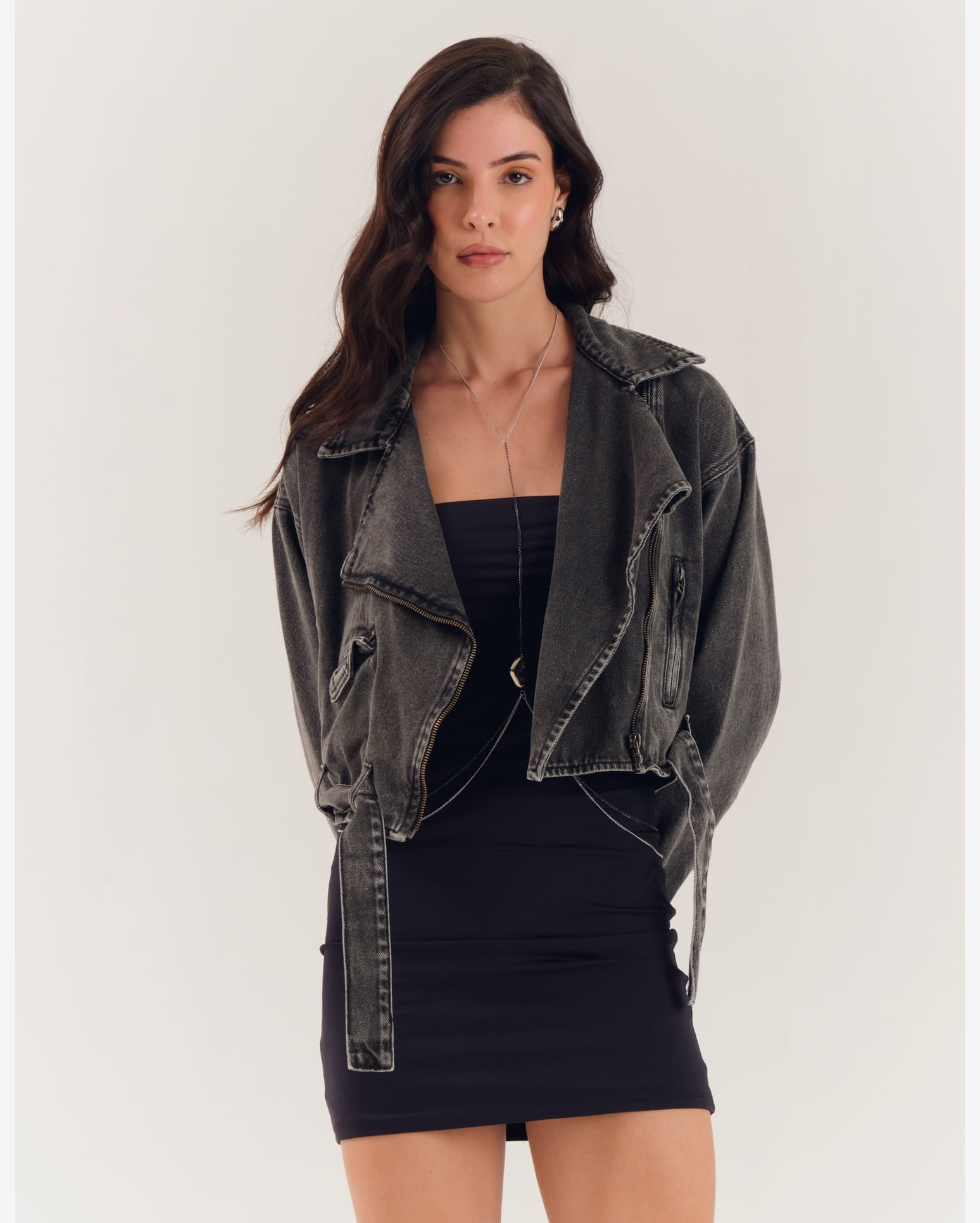 Riachuelo Jaqueta Biker Black Jeans Black Jeans