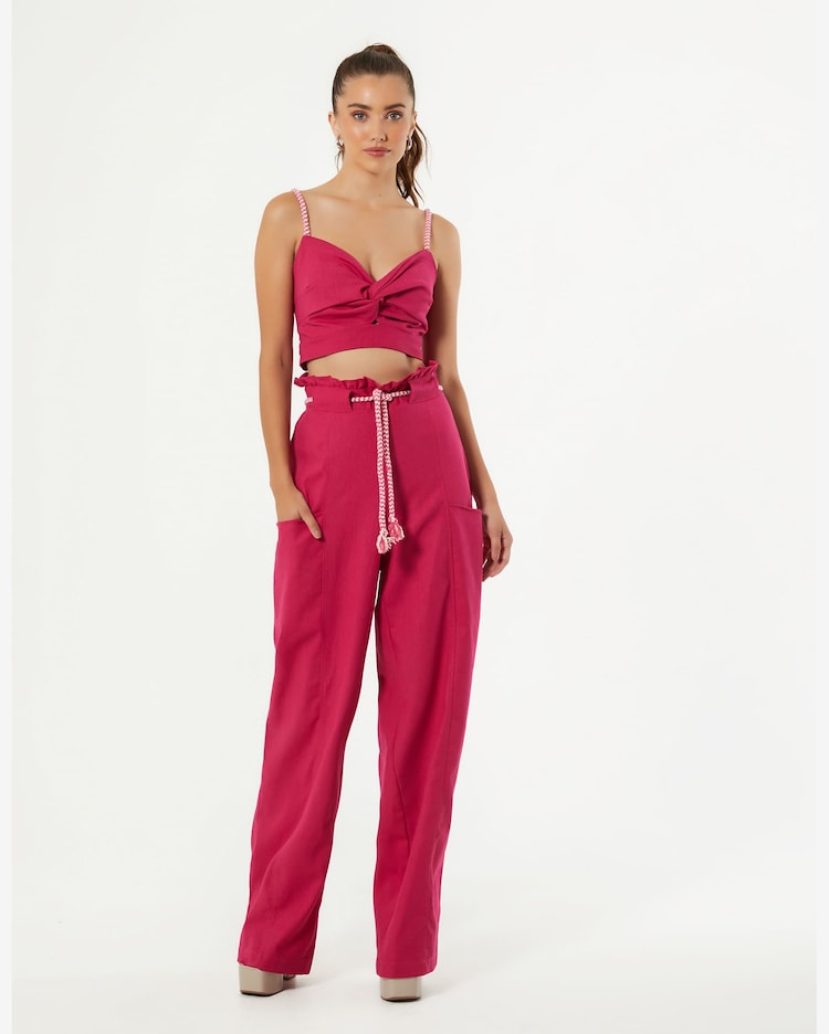 Riachuelo Calça Clochard Cinto Corda Pink