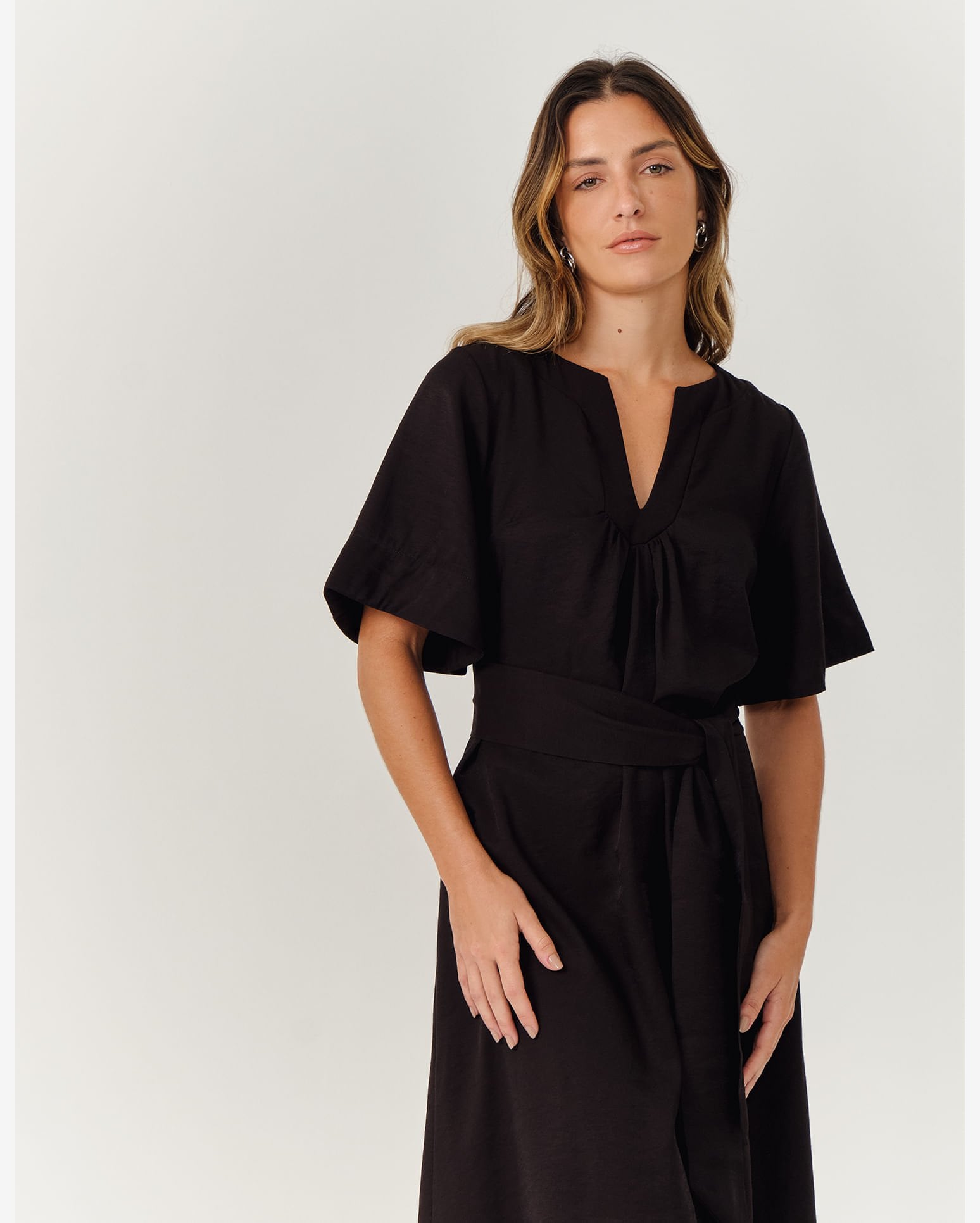 Vestido Preto Zinzane Vestidos 2017 Riachuelo Vestido Midi Gola