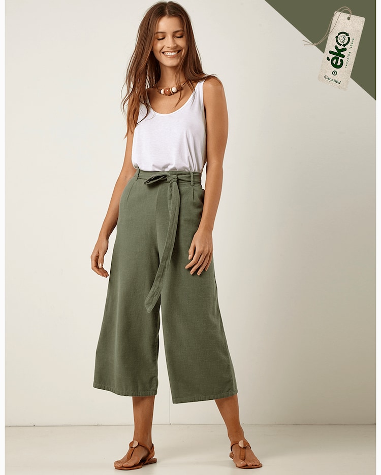 Riachuelo Calça Pantacourt Liocel Color Eko Verde