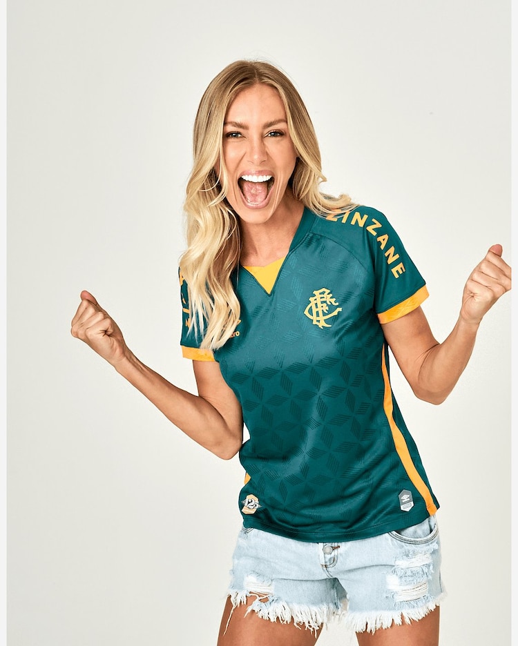 Riachuelo Camisa Feminina Fluminense Verde/Laranja