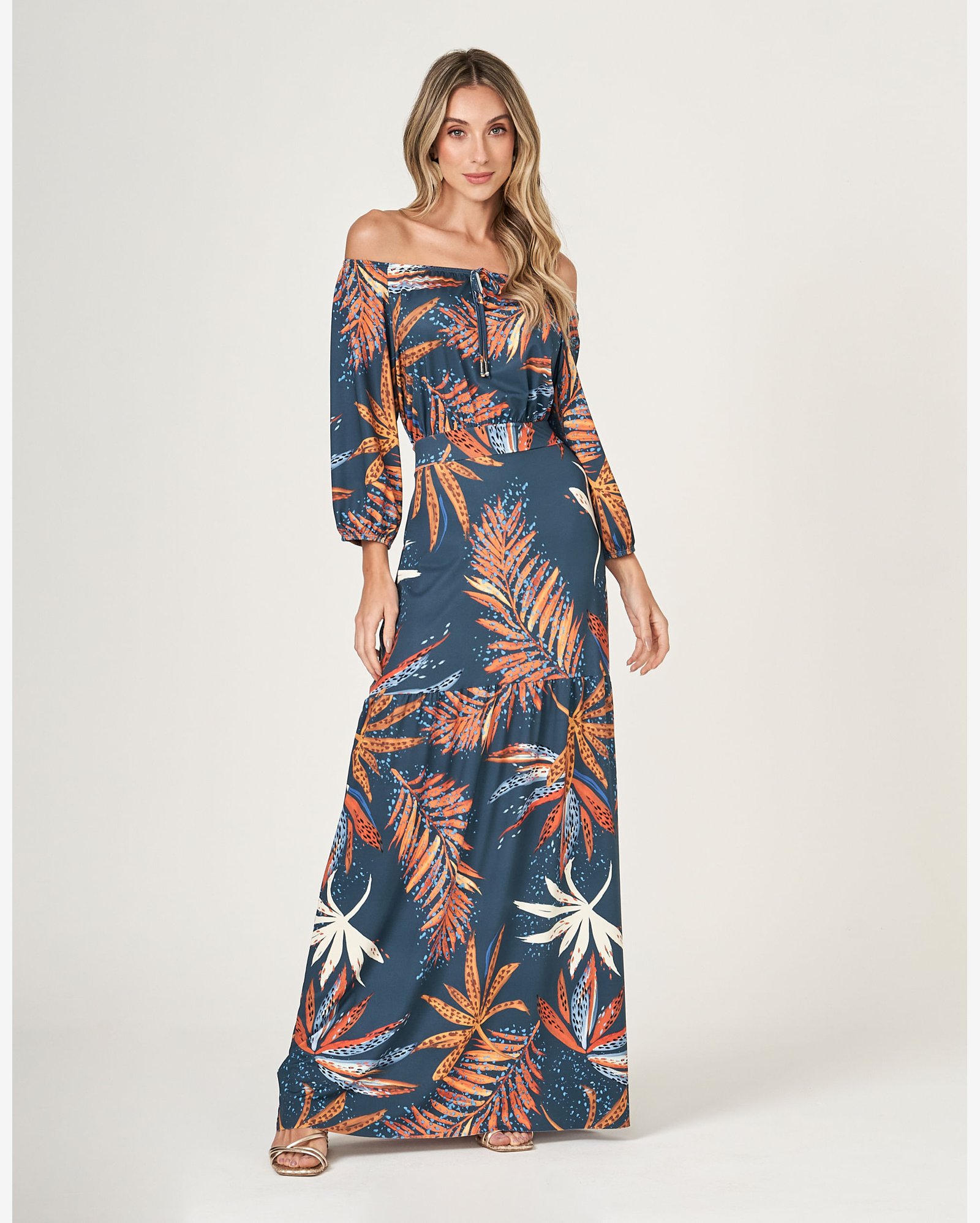Riachuelo | Vestido Giane Longo - Azul